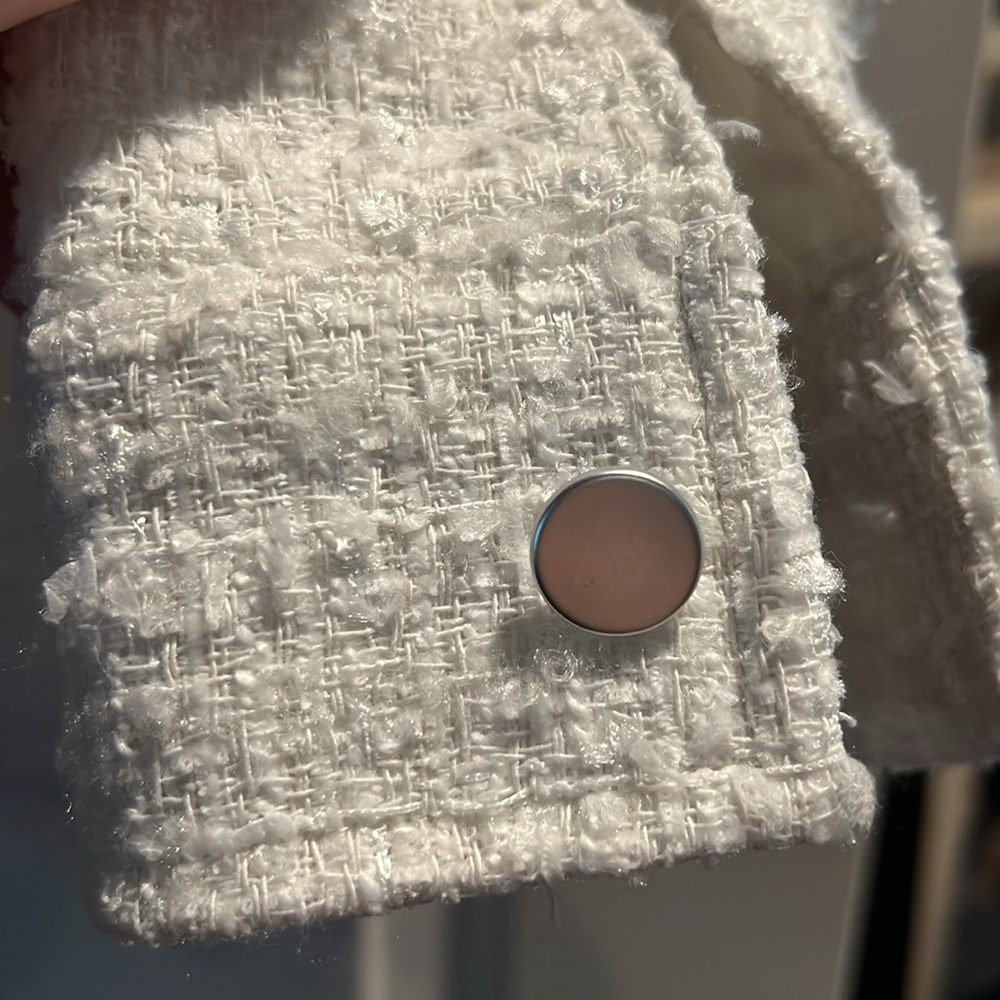 7 For All Mankind Cream Textured Jacket - Picture 4 of 4